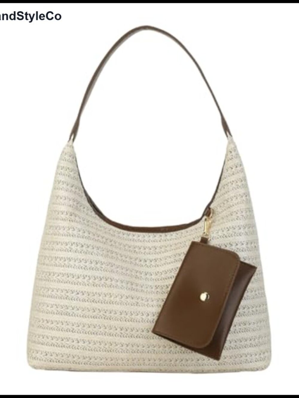 Large Straw Hobo Bag Woven Raffia Shoulder Tote Beach Vacation Slouchy Purse